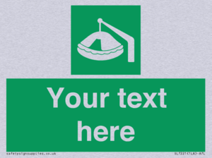 Custom sign Safe condition Davit-launched liferaft